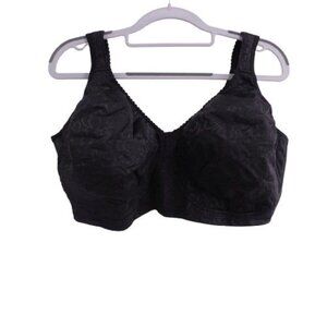 Playtex 18 Hour Ultimate Lift and Support Wireless Bra Size 44DDD Black 4745